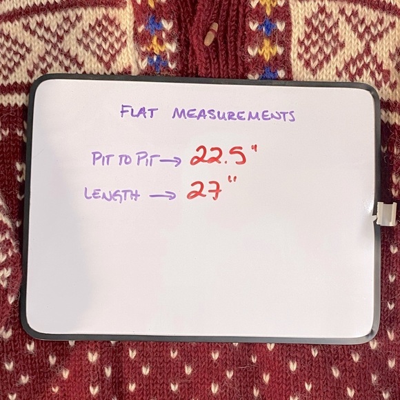 Namaste Woolens Hand Crafted In Nepal Red White Jacquard Knit Sweater L - Picture 3 of 12